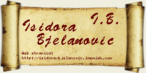 Isidora Bjelanović vizit kartica